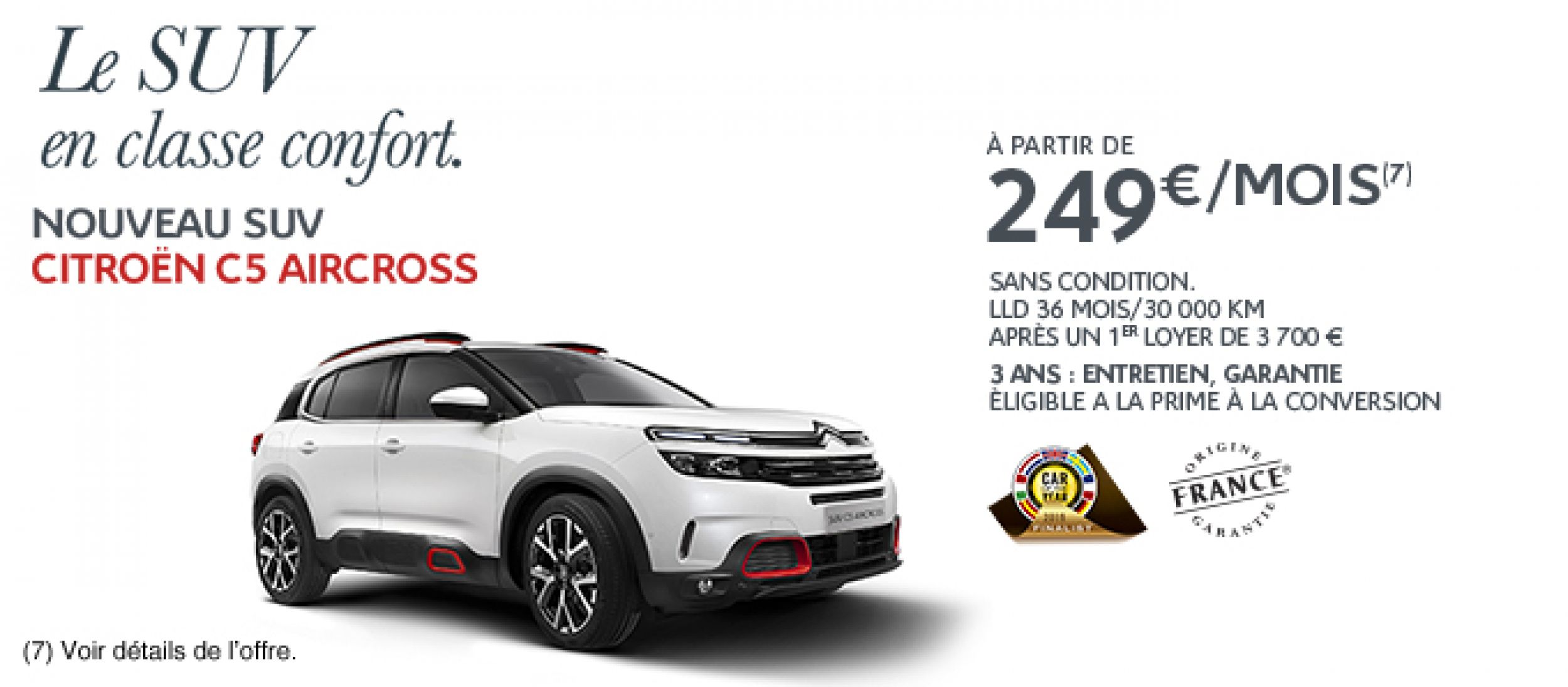 Nouveau C5 Aircross à partir de 249 € par mois chez Midi Auto Brest